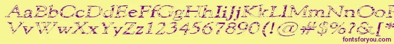 101PuppiesItalicSw Font – Purple Fonts on Yellow Background