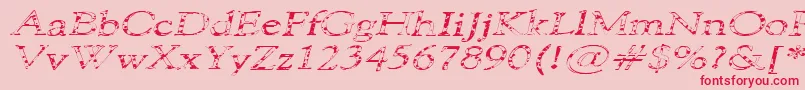 101PuppiesItalicSw-Schriftart – Rote Schriften auf rosa Hintergrund