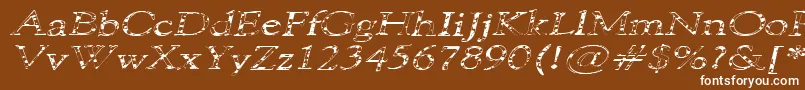 フォント101PuppiesItalicSw – 茶色の背景に白い文字
