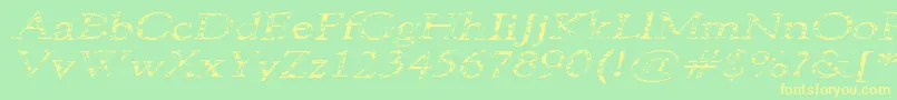 101PuppiesItalicSw Font – Yellow Fonts on Green Background