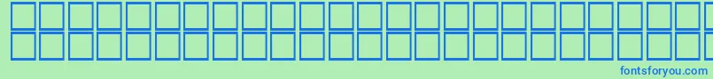 AlHor-Schriftart – Blaue Schriften auf grünem Hintergrund