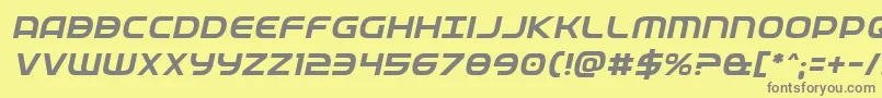 フォントFedserviceital – 黄色の背景に灰色の文字