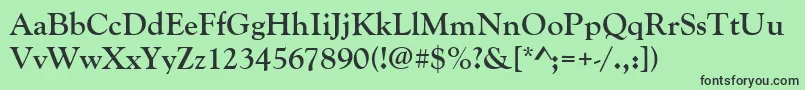 Fonte GoudyOldStyleРџРѕР»СѓР¶РёСЂРЅС‹Р№ – fontes pretas em um fundo verde