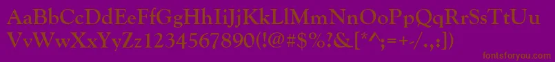 GoudyOldStyleРџРѕР»СѓР¶РёСЂРЅС‹Р№ Font – Brown Fonts on Purple Background