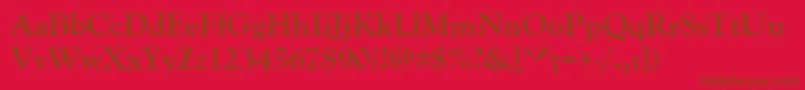 GoudyOldStyleРџРѕР»СѓР¶РёСЂРЅС‹Р№ Font – Brown Fonts on Red Background
