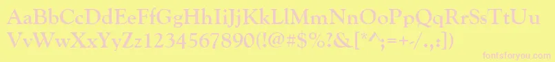 Czcionka GoudyOldStyleРџРѕР»СѓР¶РёСЂРЅС‹Р№ – różowe czcionki na żółtym tle