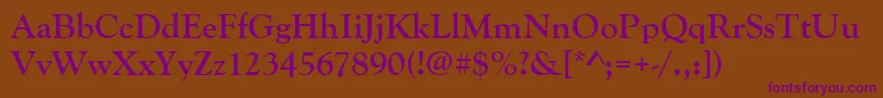 GoudyOldStyleРџРѕР»СѓР¶РёСЂРЅС‹Р№-Schriftart – Violette Schriften auf braunem Hintergrund
