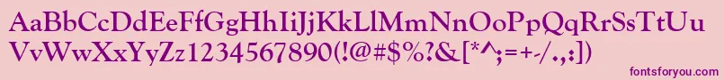 GoudyOldStyleРџРѕР»СѓР¶РёСЂРЅС‹Р№ Font – Purple Fonts on Pink Background