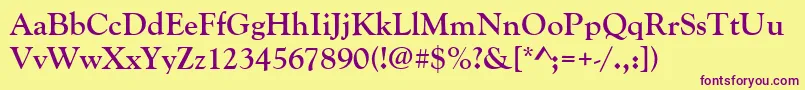 GoudyOldStyleРџРѕР»СѓР¶РёСЂРЅС‹Р№ Font – Purple Fonts on Yellow Background