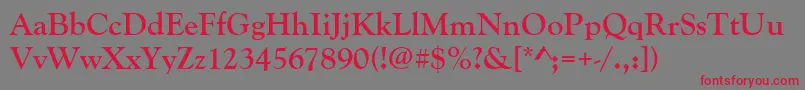 GoudyOldStyleРџРѕР»СѓР¶РёСЂРЅС‹Р№ Font – Red Fonts on Gray Background