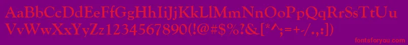 GoudyOldStyleРџРѕР»СѓР¶РёСЂРЅС‹Р№ Font – Red Fonts on Purple Background