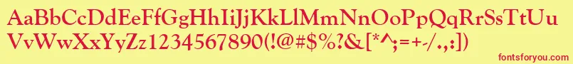 GoudyOldStyleРџРѕР»СѓР¶РёСЂРЅС‹Р№ Font – Red Fonts on Yellow Background