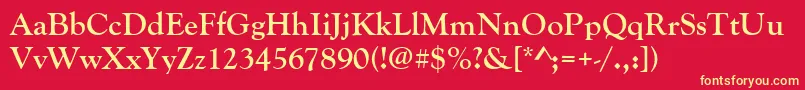 GoudyOldStyleРџРѕР»СѓР¶РёСЂРЅС‹Р№ Font – Yellow Fonts on Red Background