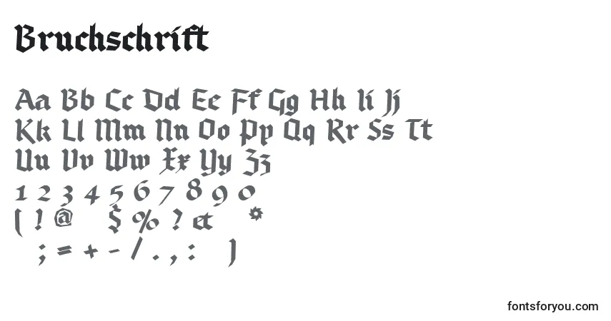 Schriftart Bruchschrift – Alphabet, Zahlen, spezielle Symbole