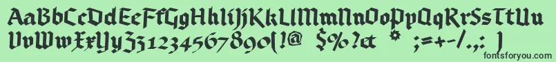 Police Bruchschrift – polices noires sur fond vert