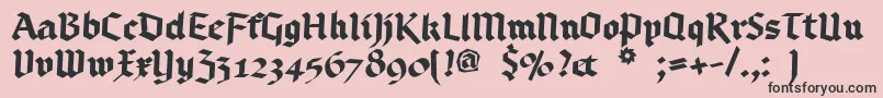 Fonte Bruchschrift – fontes pretas em um fundo rosa