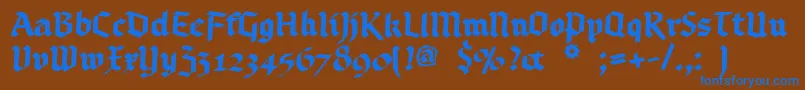 Weitere Informationen zur Bruchschrift-Schriftart Bruchschrift-Schriftart – Blaue Schriften auf braunem Hintergrund