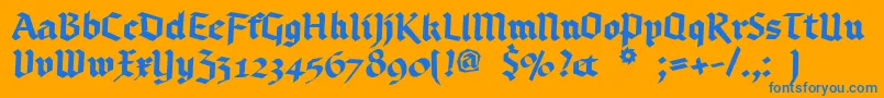 Шрифт Bruchschrift – синие шрифты на оранжевом фоне