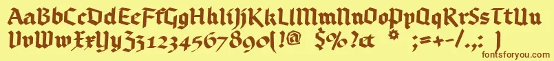 Шрифт Bruchschrift – коричневые шрифты на жёлтом фоне