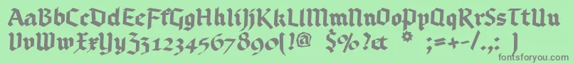 Bruchschrift Font – Gray Fonts on Green Background