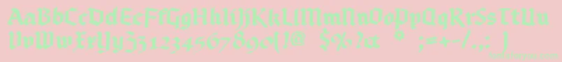 Czcionka Bruchschrift – zielone czcionki na różowym tle