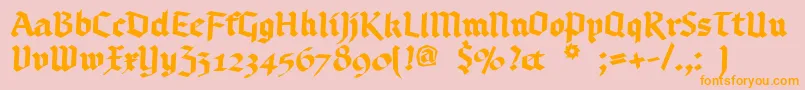 fuente Bruchschrift – Fuentes Naranjas Sobre Fondo Rosa