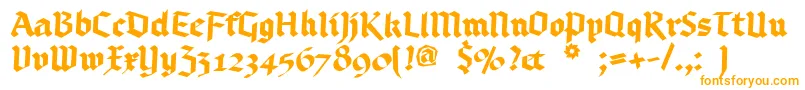 Więcej informacji o czcionce Bruchschrift Czcionka Bruchschrift – pomarańczowe czcionki na białym tle