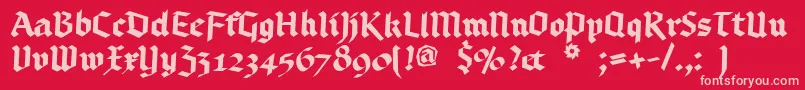 Bruchschrift-Schriftart – Rosa Schriften auf rotem Hintergrund