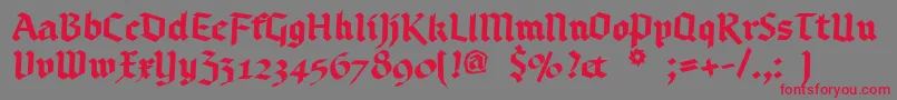 フォントBruchschrift – 赤い文字の灰色の背景