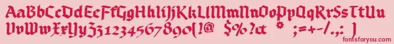 Saiba mais sobre a fonte Bruchschrift Fonte Bruchschrift – fontes vermelhas em um fundo rosa