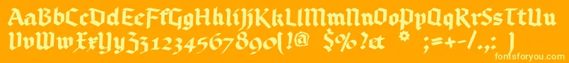 More about Bruchschrift Font Bruchschrift Font – Yellow Fonts on Orange Background
