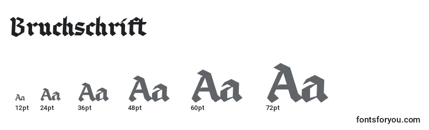 Размеры шрифта Bruchschrift