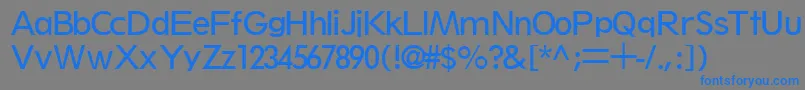Weitere Informationen zur ThinxsskRegular-Schriftart ThinxsskRegular-Schriftart – Blaue Schriften auf grauem Hintergrund