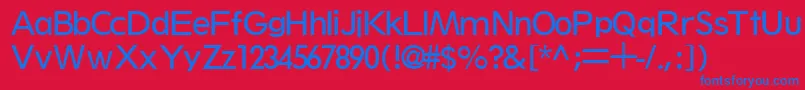 ThinxsskRegular-Schriftart – Blaue Schriften auf rotem Hintergrund