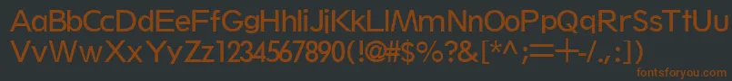 Шрифт ThinxsskRegular – коричневые шрифты на чёрном фоне