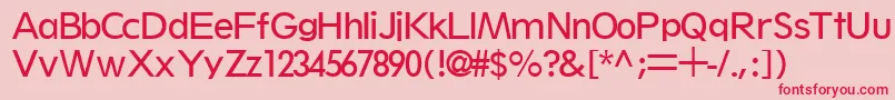 フォントThinxsskRegular – ピンクの背景に赤い文字
