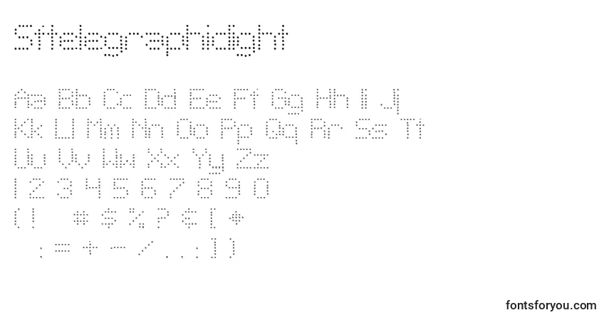 Шрифт Sftelegraphiclight – алфавит, цифры, специальные символы