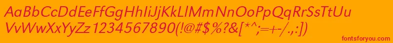 フォントGroteskstdLightItalic – オレンジの背景に赤い文字