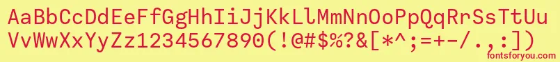 CallingcodeRegular Font – Red Fonts on Yellow Background