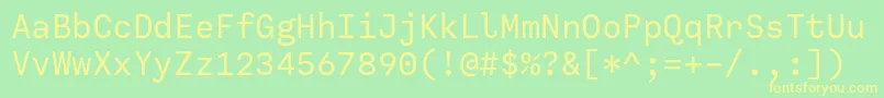 CallingcodeRegular Font – Yellow Fonts on Green Background