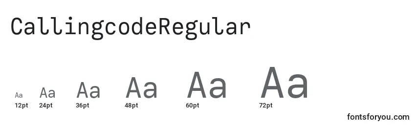 CallingcodeRegular Font Sizes