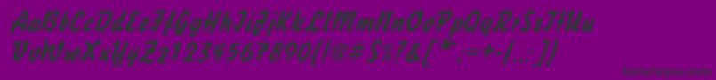 フォントHandybrushItalic – 紫の背景に黒い文字