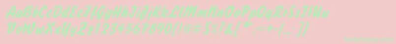 HandybrushItalic-Schriftart – Grüne Schriften auf rosa Hintergrund