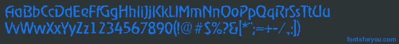 Weitere Informationen zur OnstagerandomRegular-Schriftart OnstagerandomRegular-Schriftart – Blaue Schriften auf schwarzem Hintergrund