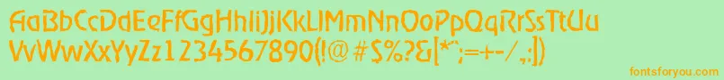 OnstagerandomRegular Font – Orange Fonts on Green Background