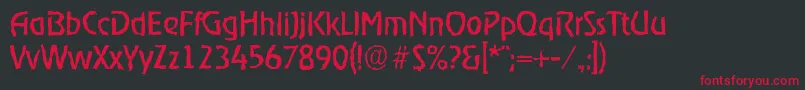 OnstagerandomRegular-Schriftart – Rote Schriften auf schwarzem Hintergrund
