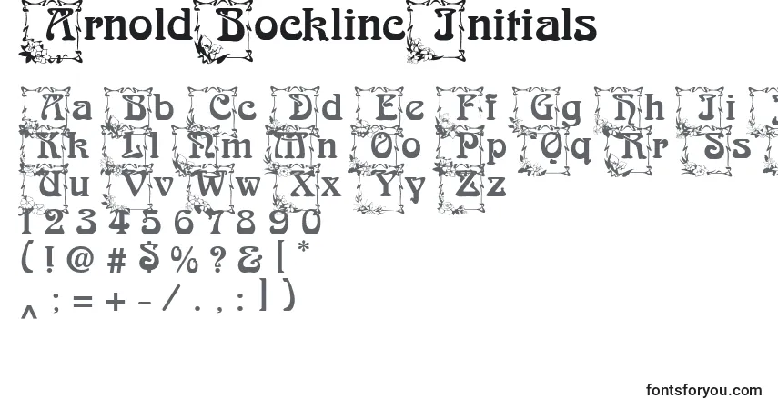 Schriftart ArnoldBocklincInitials – Alphabet, Zahlen, spezielle Symbole