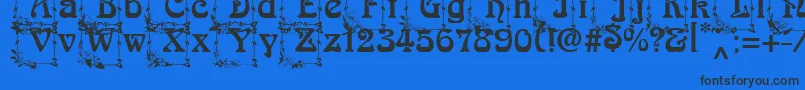 ArnoldBocklincInitials Font – Black Fonts on Blue Background