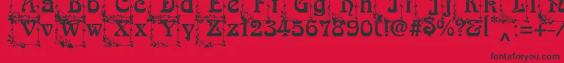 ArnoldBocklincInitials Font – Black Fonts on Red Background