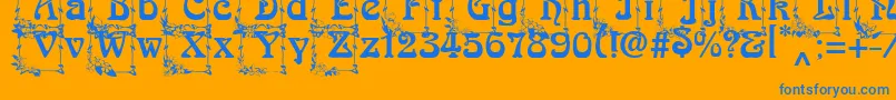 ArnoldBocklincInitials Font – Blue Fonts on Orange Background